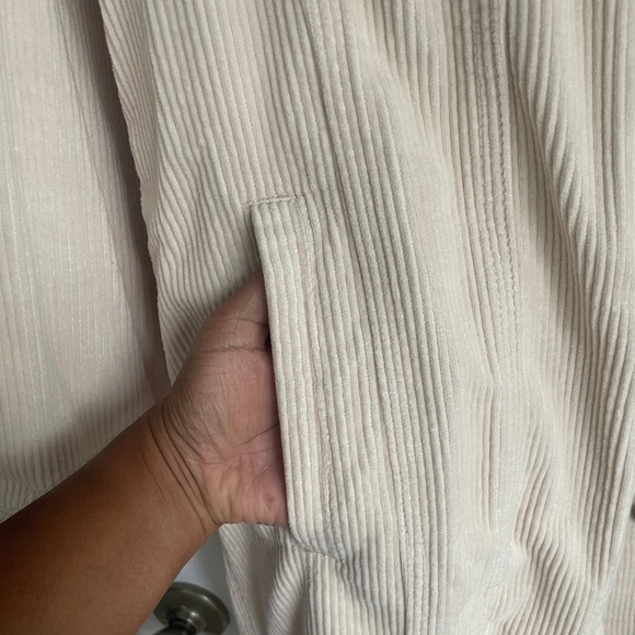 Zara Off-White Corduroy Long Jacket Size XS - Picture 2 of 6